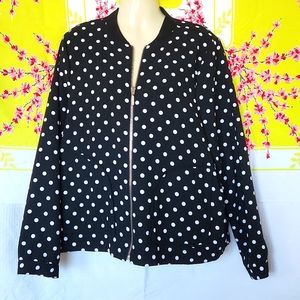 Elle B&W polka dot Bomber/Blazer